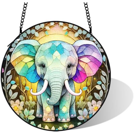 Vitrail décoratif lumineux pour intérieur, diamètre: 20 cm
