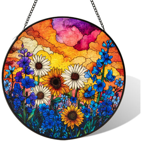 Vitrail religieux suspendu – Attrape-lumière 20 cm