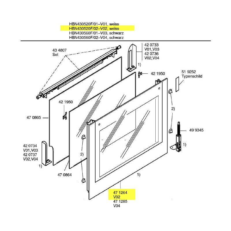 Bosch - vitre de facade noire pour four 00471832