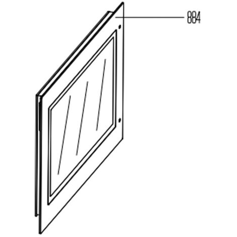 Vitre de four extérieure repère 884 593X462 mm