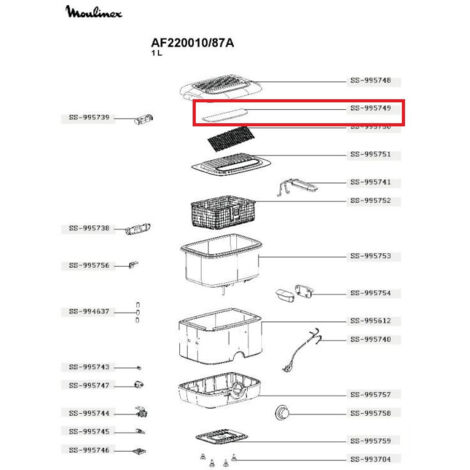Vitre du couvercle pour friteuse Mini Fryer Moulinex - SS-995749