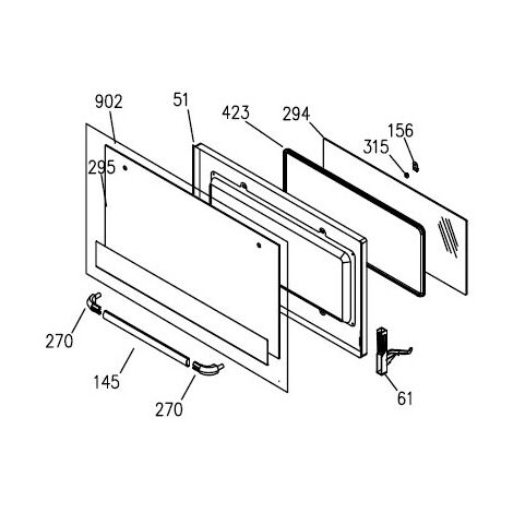 VITRE EXPTERIEURE REPERE 295 POUR CUISINIERE AIRLUX - Z57I288