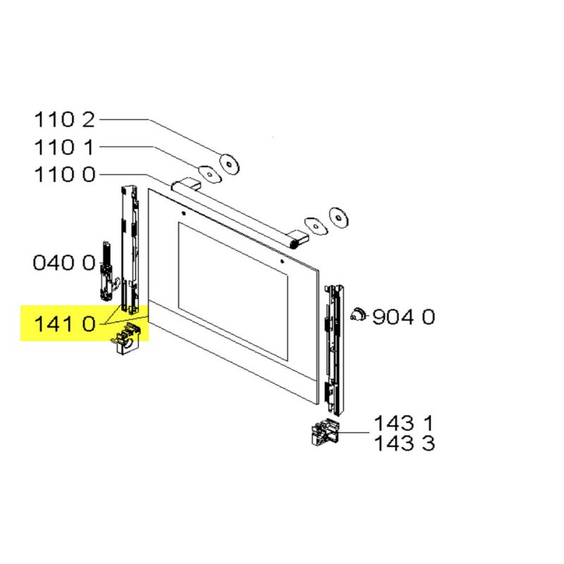 Whirlpool Vitre ext&eacute;rieure de porte de four + support