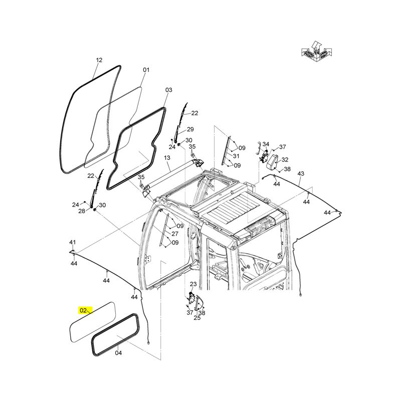 Hitachi - vitre inferieure pare brise origine L4668647