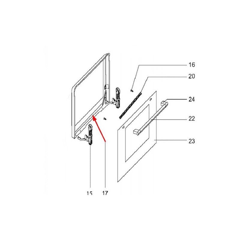 Fagor - vitre interieure de contre-porte pour four CB3E01424