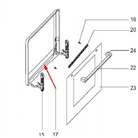 VITRE INTERIEURE DE CONTRE-PORTE POUR FOUR FAGOR - CB3E01424