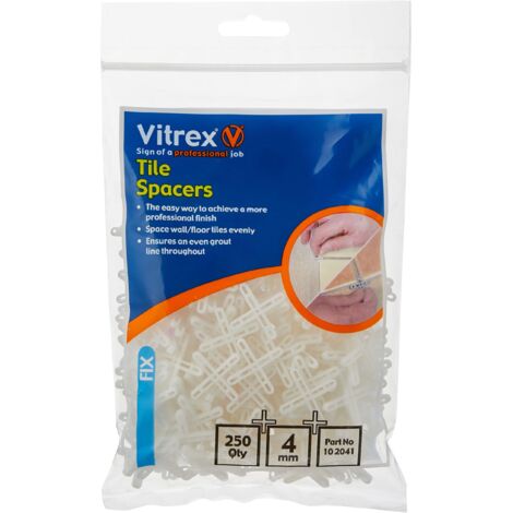 Vitrex 102041 Floor Tile Spacers, 4mm Thickness, Pack of 250