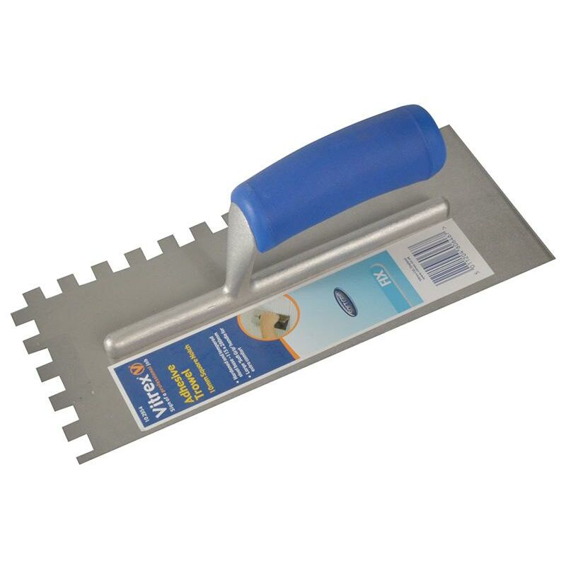 Vitrex Notched Adhesive Trowel Square 10Mm Soft Grip Handle 11 X 4.1/2In