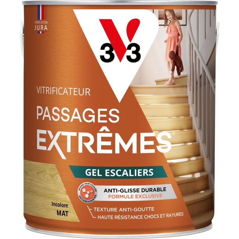 V33 - Vitrificateur Gel escaliers Incolore Mat 2,5L