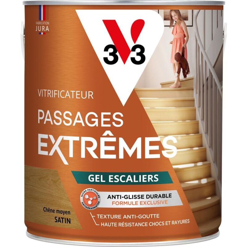 Vitrificateur Gel escaliers V33 Chêne moyen Satin 2,5L