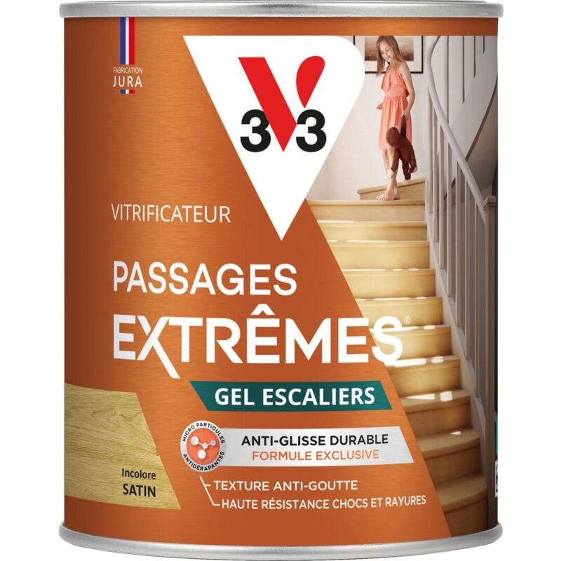 V33 - Vitrificateur Gel escaliers Incolore Satin 0,75L