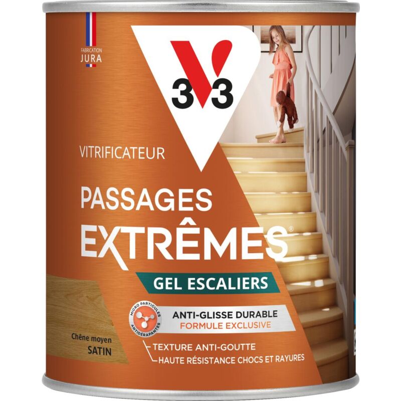 V33 - Vitrificateur Gel escaliers Chêne moyen Satin 0,75L