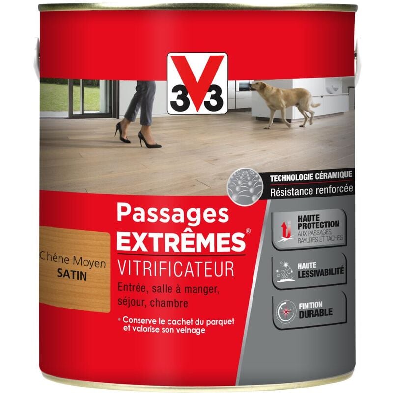 V33 - Vitrificateur Passages extrêmes® Chêne moyen Satin 2,5L