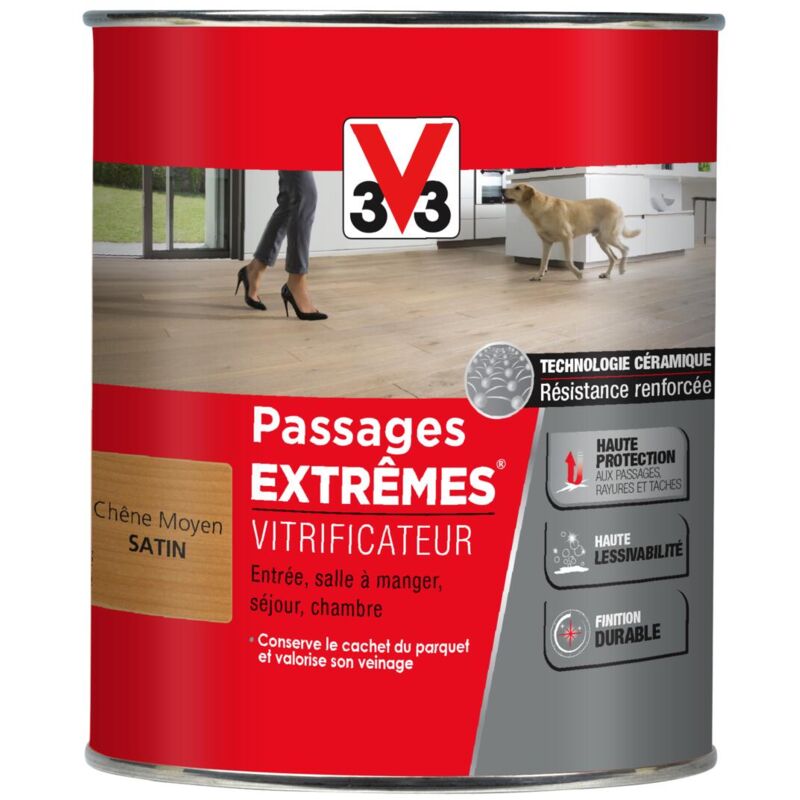 V33 - Vitrificateur Passages extrêmes® Chêne moyen Satin 0,75L