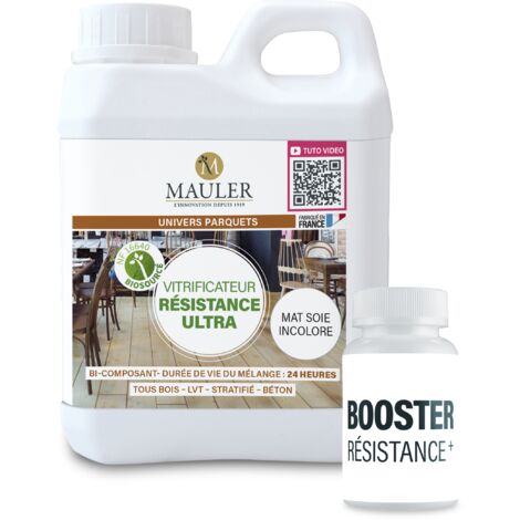 Vitrificateur résistance maximale parquet & escalier - 10L Mat Incolore - Norme NF 16640 - Vitrificateur bi composant Résistance Ultra Mauler