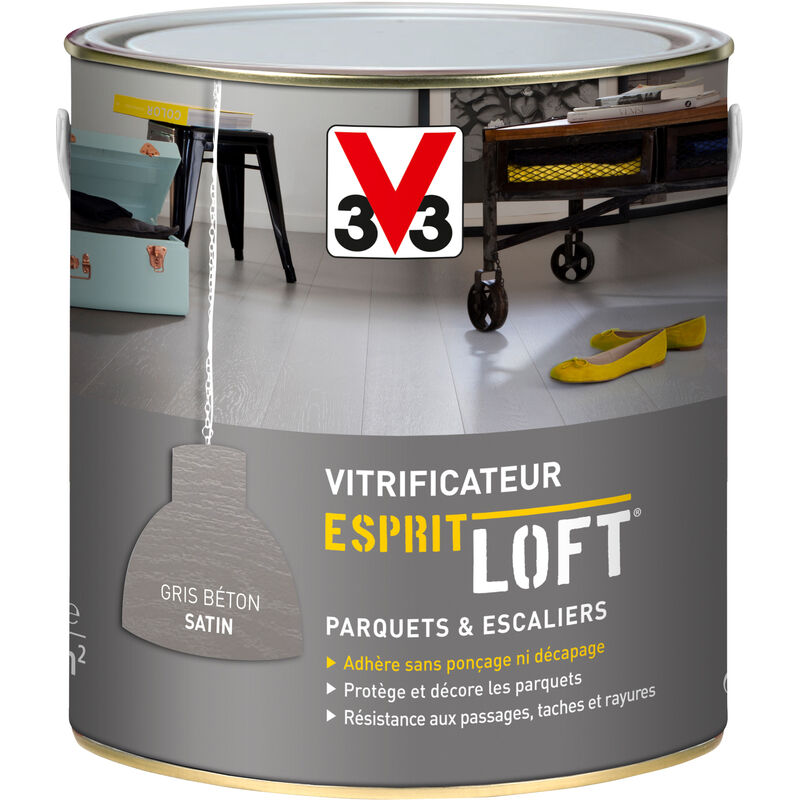V33 - Vitrificateur Parquet Esprit Loft® Gris Béton 2,5L