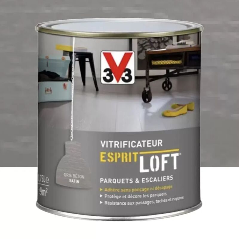 V33 - Vitrificateur Esprit Loft Gris béton 0,75 l