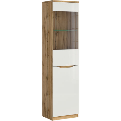 Vitrina 1 puerta June Blanco y Madera