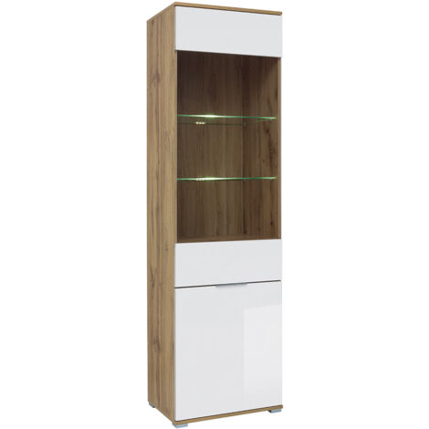 Vitrina 2 puertas Selma Blanco y Madera