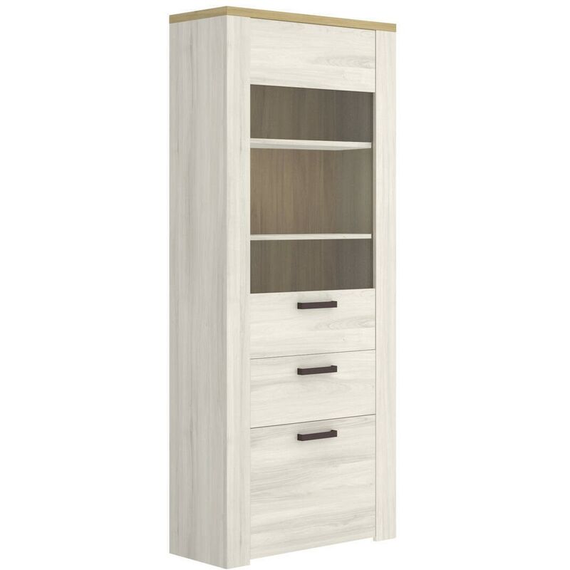 

Vitrina alta SIENA tablero de partículas melaminizado color blanco finés y milano 75x33x188 cm