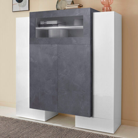 Vitrina aparador 2 puertas salón comedor Pillon Trivum Ardesia - 0.000000