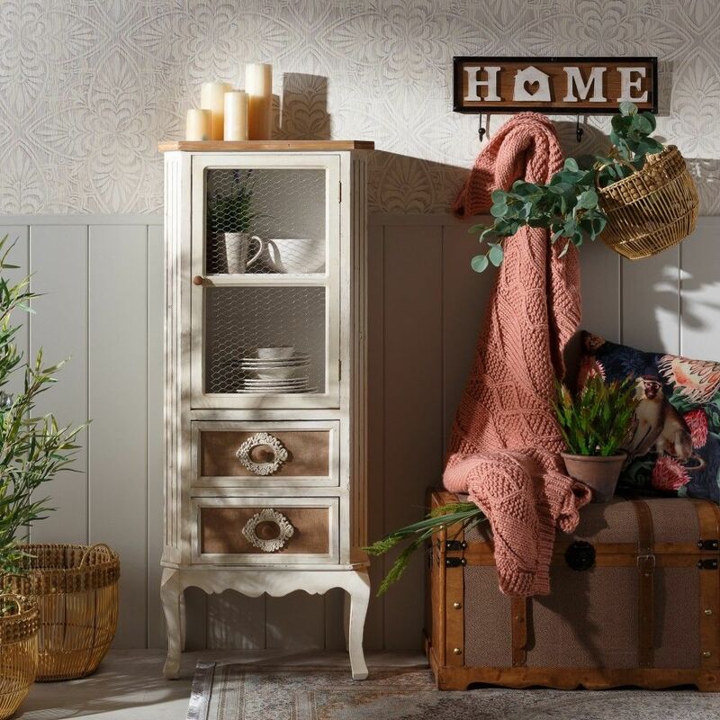 

Vitrina Blanco - Natural DM - madera salón
