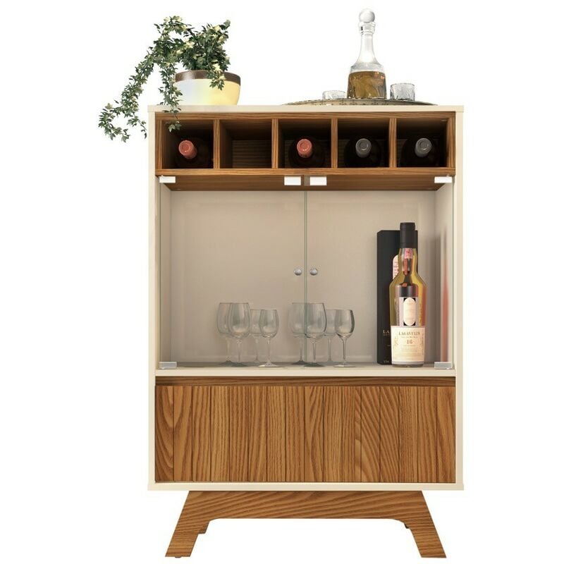 

Vitrina BREST, cristal, madera, roble - blanco roto