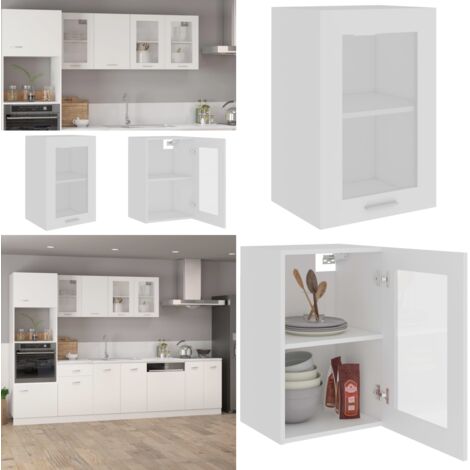 Vitrina colgante "Lyon" de, color blanco, 40 x 31 x 60 cm, madera de ingeniería - Armario cocina - Almacenamiento cocina