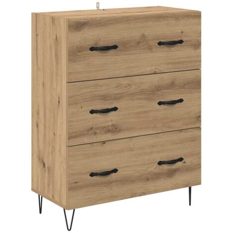 Vitrina con cajón Roble artesanal 69,5 x 34 x 90 cm vidaXL