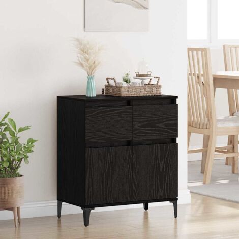 Vitrina con cajón Roble Negro 60 x 35 x 70 cm
