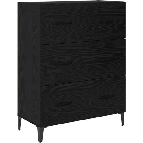 Vitrina con cajón Roble Negro 69,5 x 34 x 90 cm vidaXL