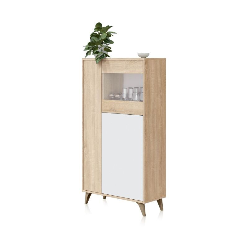 

Vitrina Kikua PlusBlanco Artik (Blanco Mate) - Roble Canadian