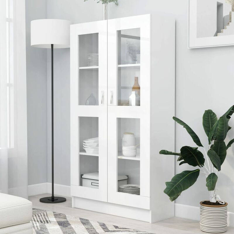 

Vitrina de aglomerado blanco 82,5x30,5x150 cm - Blanco