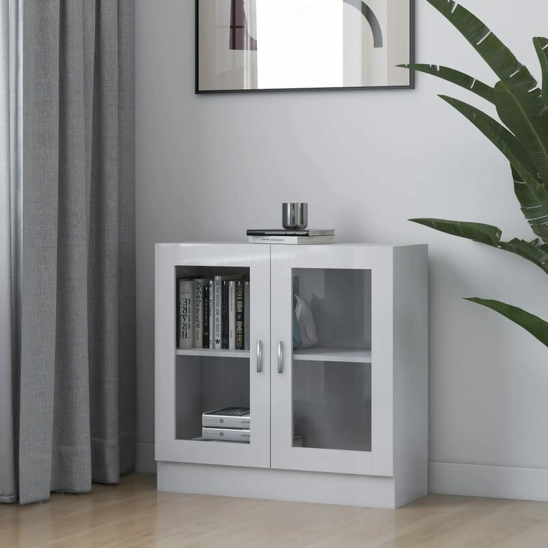 

Vitrina de aglomerado blanco brillante 82,5x30,5x80 cm - Blanco
