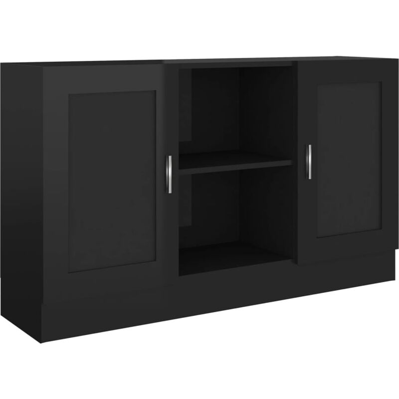 

vidaXL Aparador de Aglomerado 120x30,5x70 cm Negro Brillante - Negro