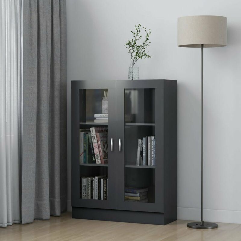 

Vitrina de aglomerado gris 82,5x30,5x115 cm