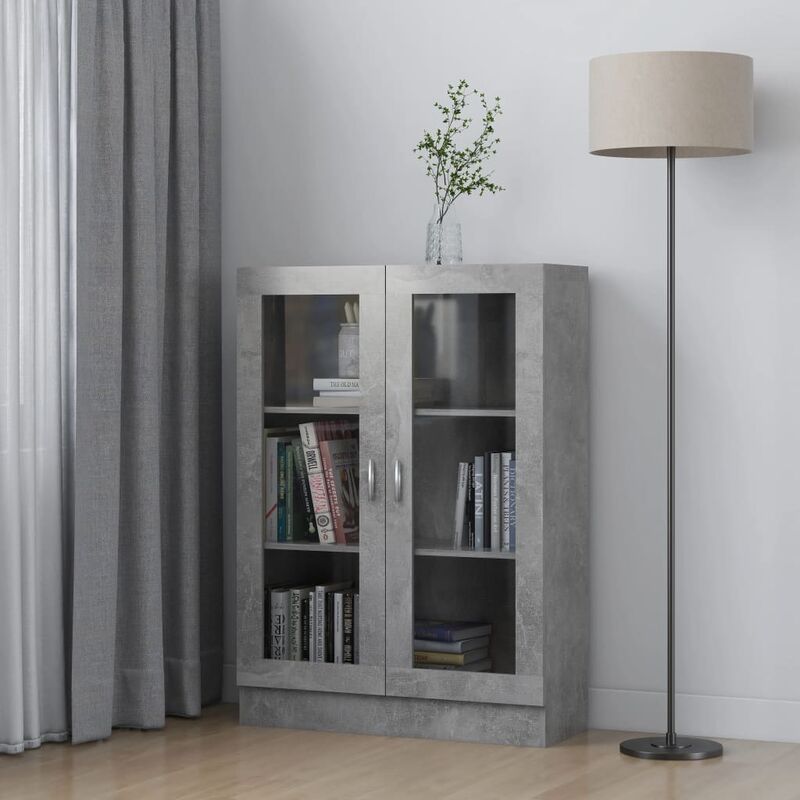 

Vitrina de aglomerado gris hormigón 82,5x30,5x115 cm - Gris