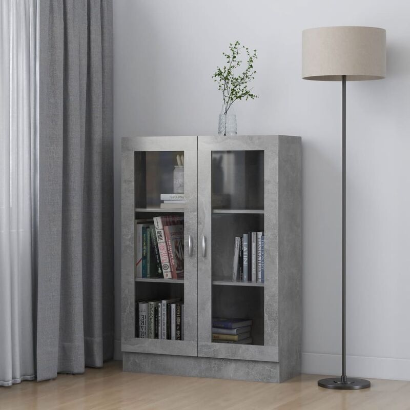 

Vitrina de aglomerado gris hormigón 82,5x30,5x115 cm