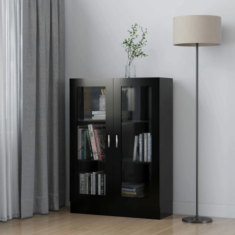 

Vitrina de aglomerado negro 82,5x30,5x115 cm - Negro