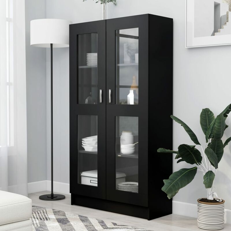 

Vitrina de aglomerado negro 82,5x30,5x150 cm