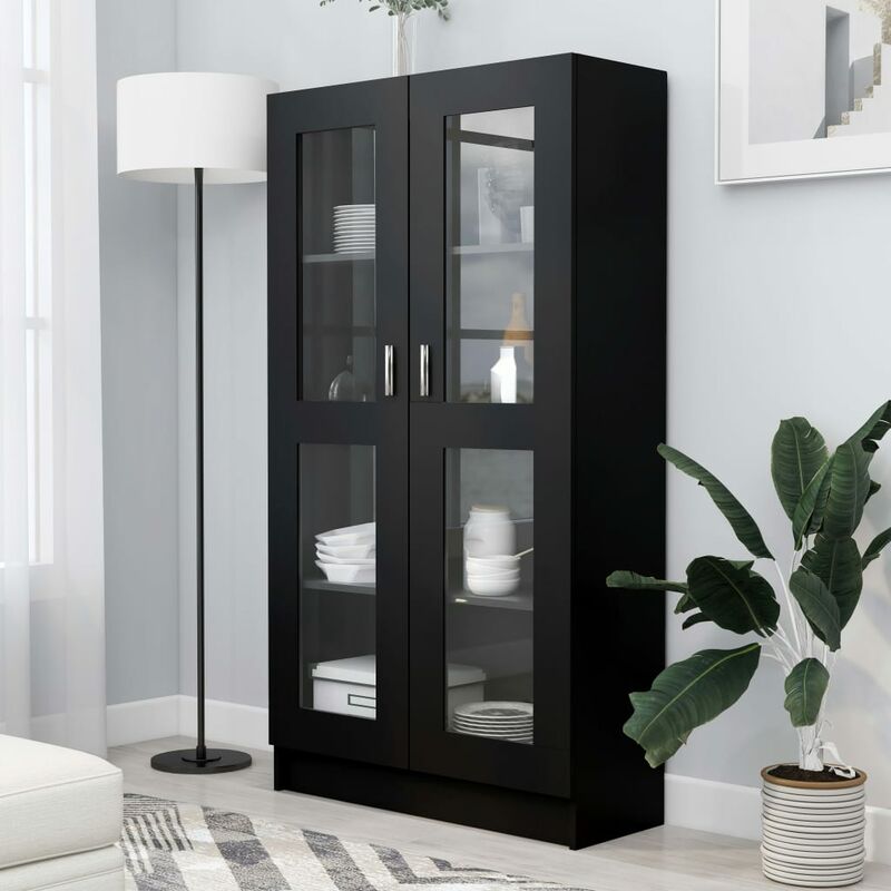 

Vitrina de aglomerado negro 82,5x30,5x150 cm - Negro