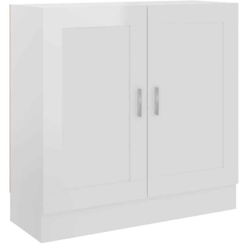 

vidaXL Armario de Libros de Aglomerado Blanco Brillante 82,5x30,5x80 cm - Blanco