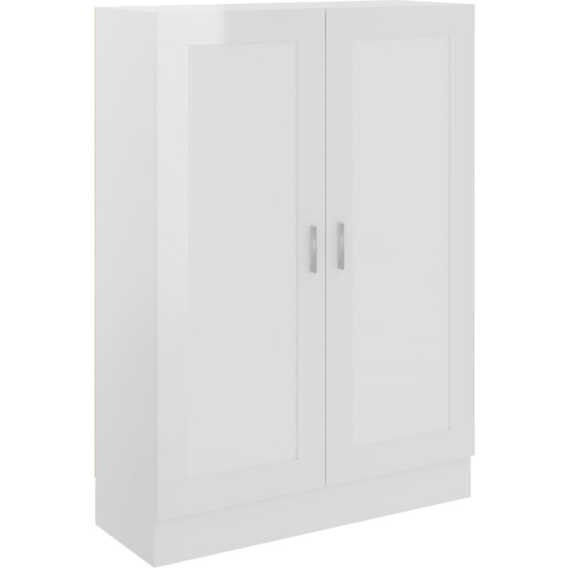 

vidaXL Armario de Libros de Aglomerado Blanco Brillante 82,5x30,5x115 cm - Blanco