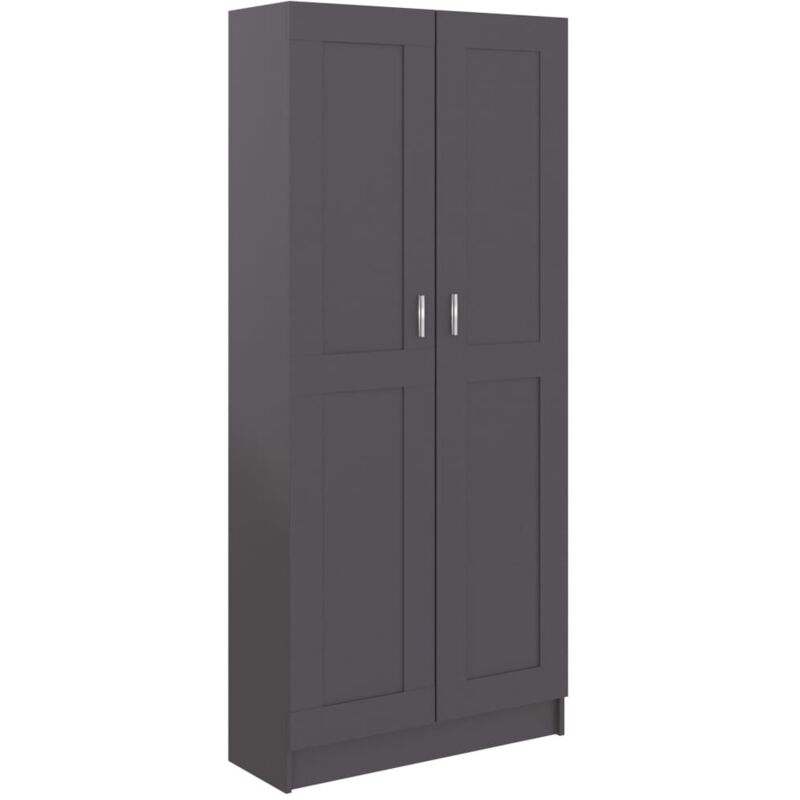 

vidaXL Armario de Libros de Aglomerado Gris 82,5x30,5x185,5 cm - Gris
