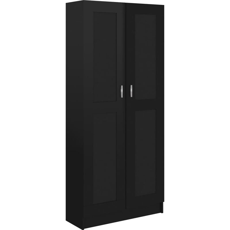 

vidaXL Armario de Libros de Aglomerado Negro Brillante 82,5x30,5x185,5cm - Negro