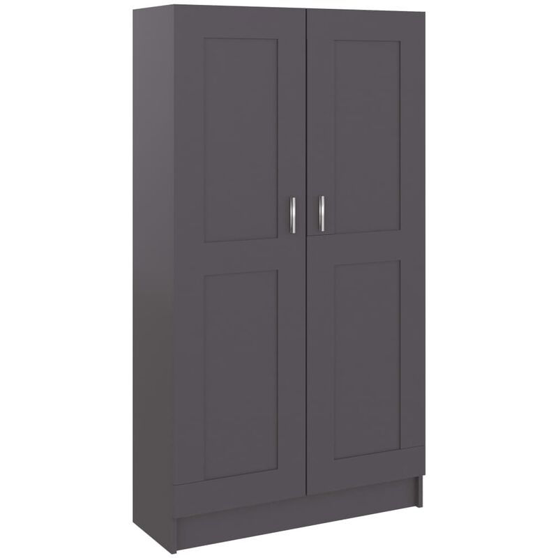 

vidaXL Armario de Libros de Aglomerado Gris 82,5x30,5x150 cm - Gris