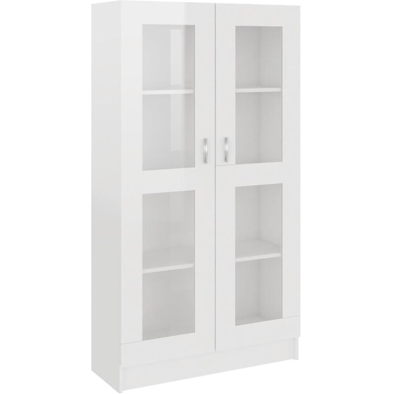 

vidaXL Armario de Libros de Aglomerado Blanco Brillante 82,5x30,5x150 cm - Blanco
