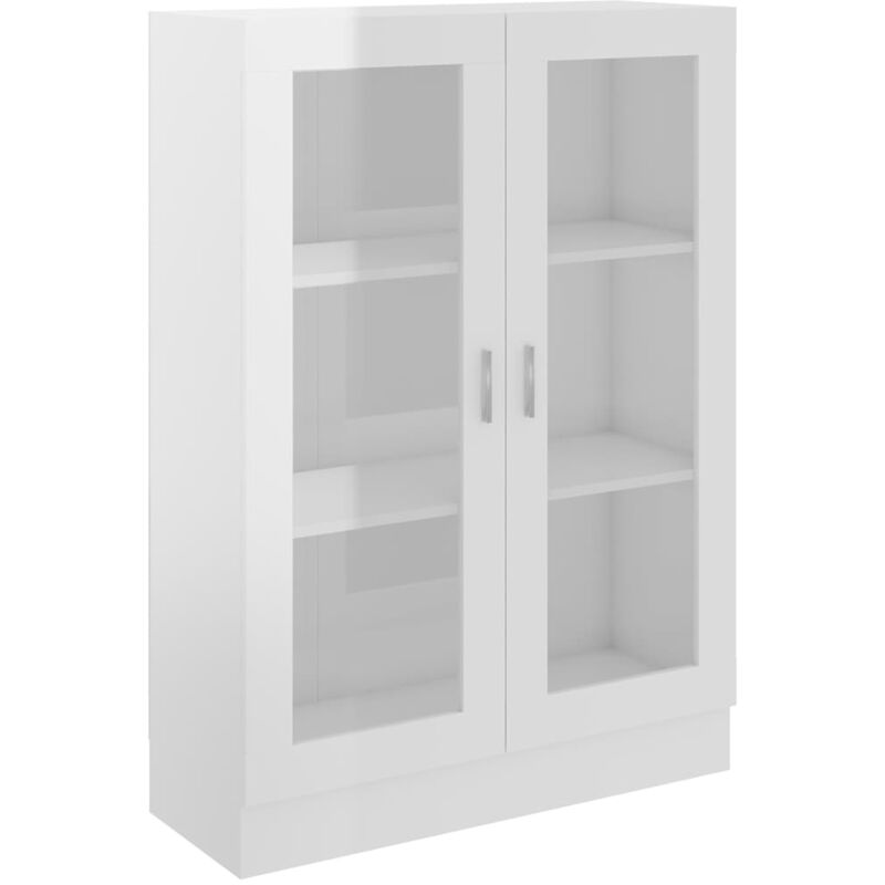 

vidaXL Armario de Libros de Aglomerado Blanco Brillante 82,5x30,5x115 cm - Blanco