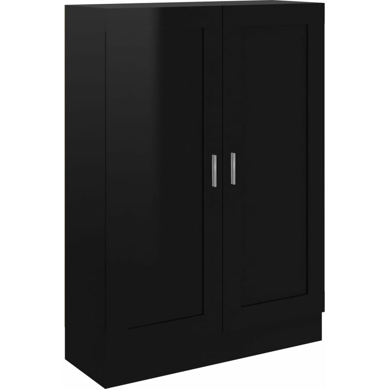 

vidaXL Armario de Libros de Aglomerado Negro Brillante 82,5x30,5x115 cm - Negro