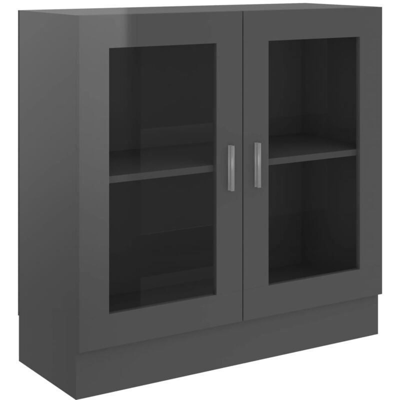 

vidaXL Armario de Libros de Aglomerado Gris Brillante 82,5x30,5x80 cm - Gris
